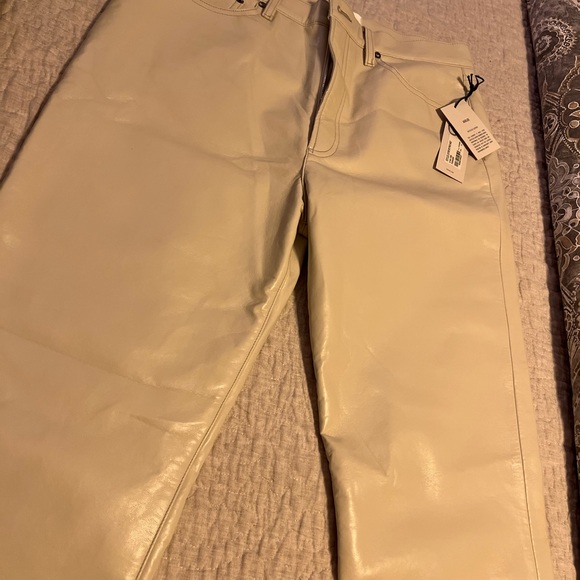 Agolde- Recycled Leather Fitted Pants - Picture 2 of 6